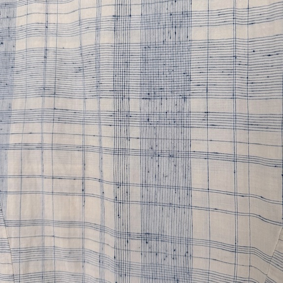 Steven Alan Dakota Tank sz M peplum swing tank in blue & ecru cotton linen - Picture 4 of 8